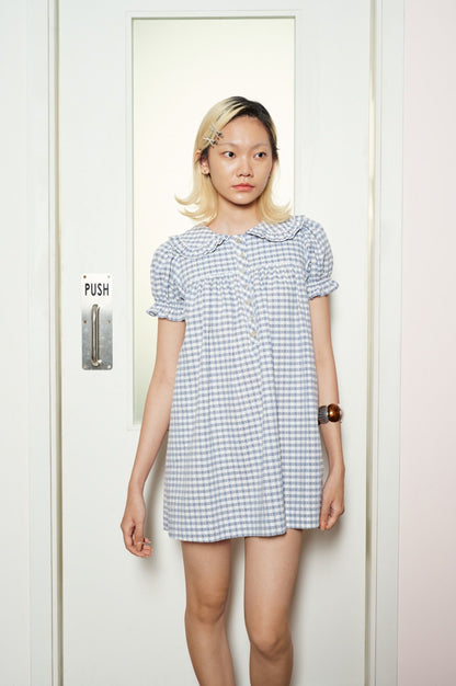 Libe Gingham Babydoll Mini Dress (Pre-order)