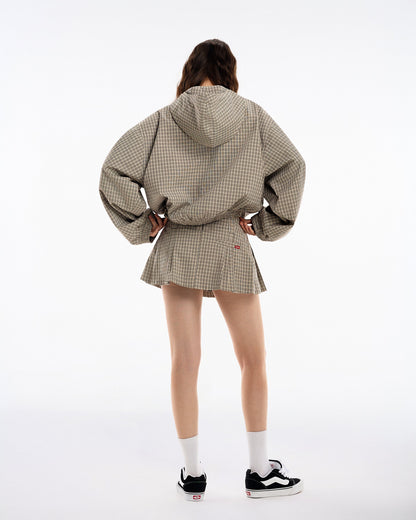 Push Push Gingham Half-zip Hoodie
