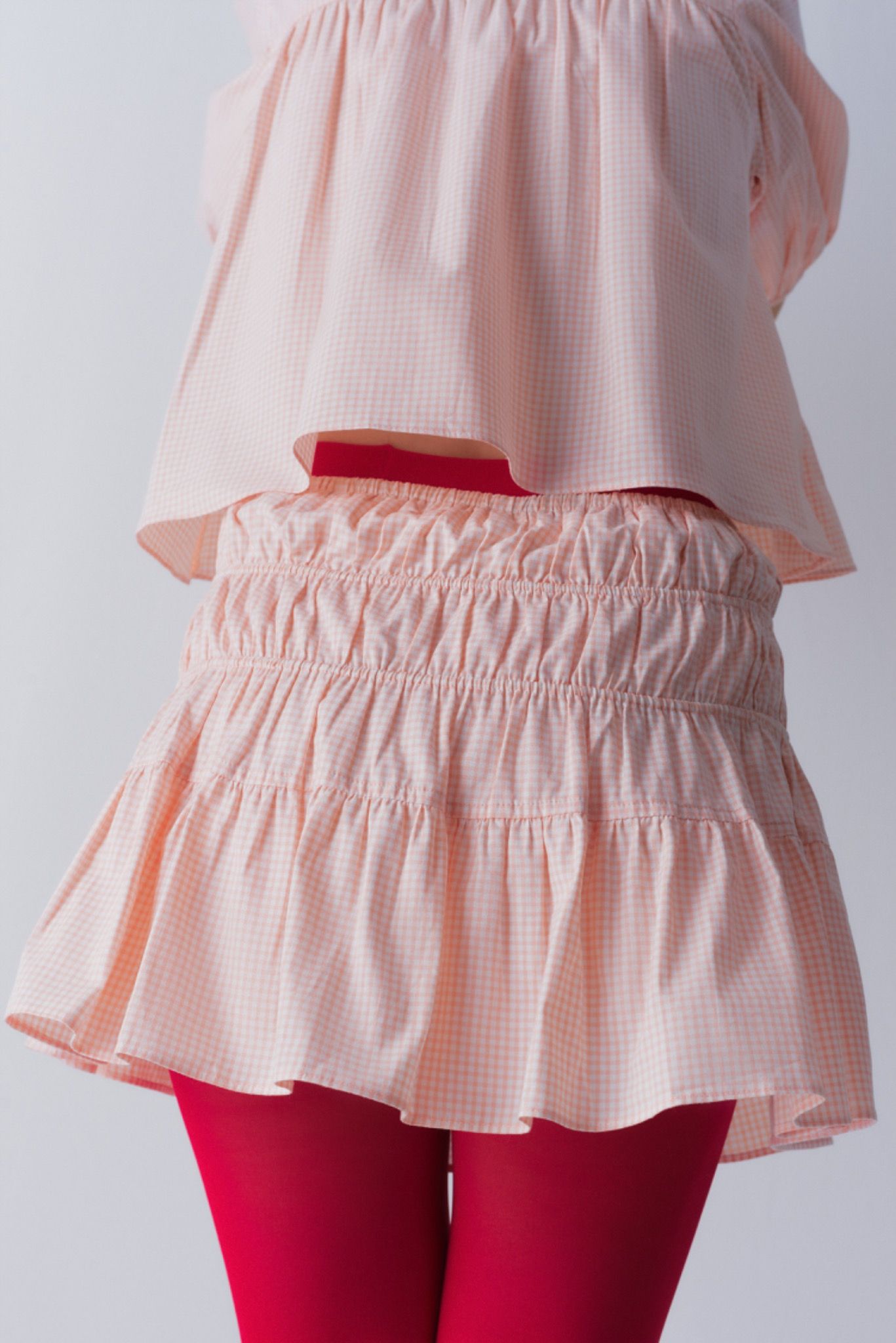 Libe Gingham Smock Mini Skirt (Pre-order)
