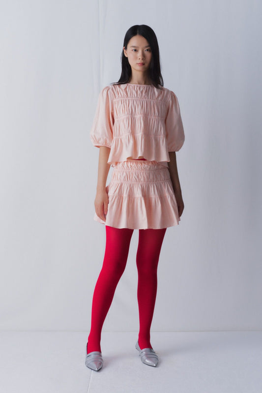 Libe Gingham Smock Mini Skirt (Pre-order)