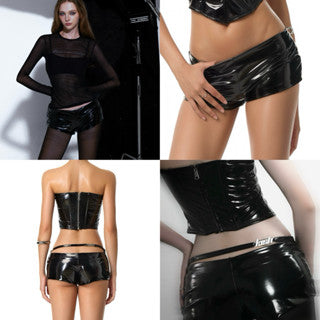 Kish Glossy Leather Shorts