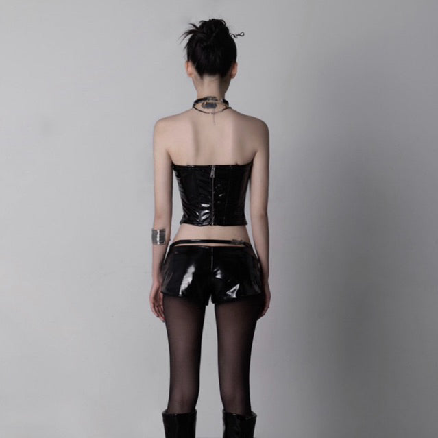 Kish Glossy Leather Shorts