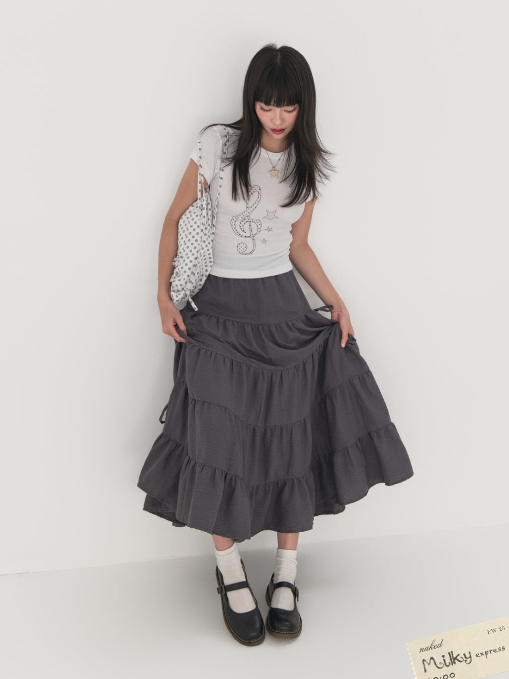 Nakedbyv Graphic Fitted Baby Tee (Pre-order)