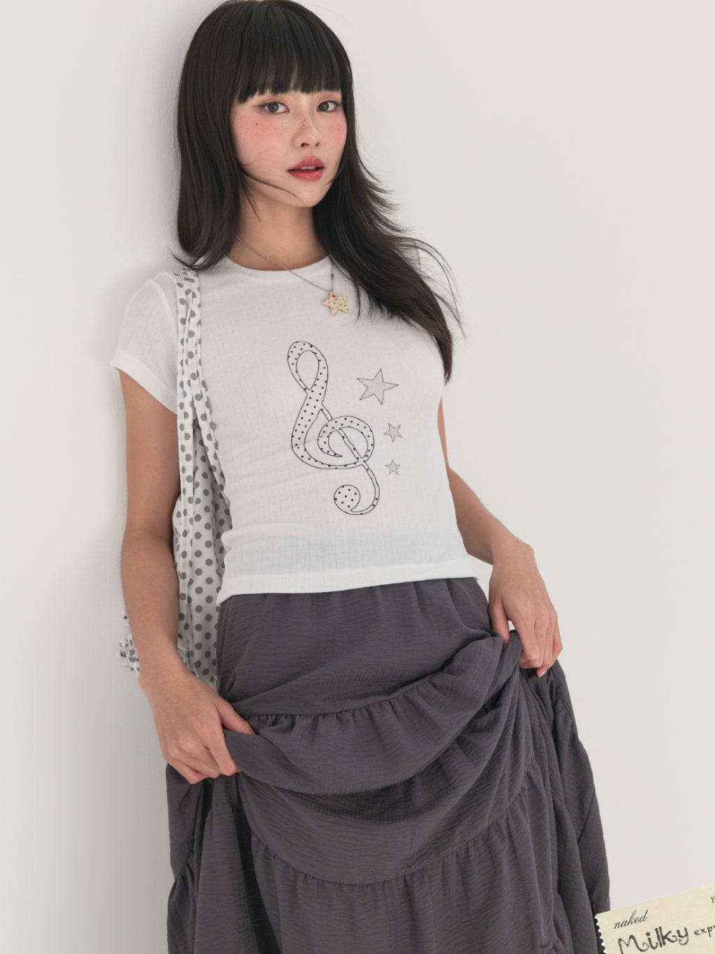 Nakedbyv Graphic Fitted Baby Tee (Pre-order)