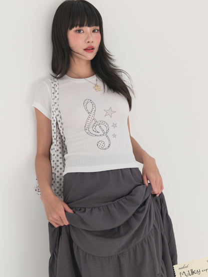 Nakedbyv Graphic Fitted Baby Tee (Pre-order)