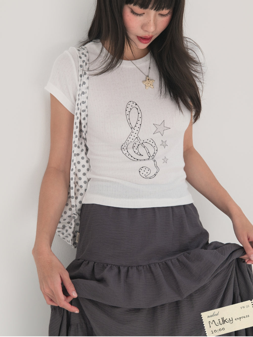 Nakedbyv Graphic Fitted Baby Tee (Pre-order)