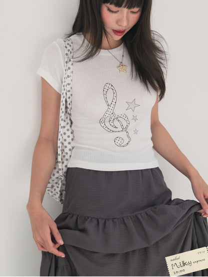 Nakedbyv Graphic Fitted Baby Tee (Pre-order)