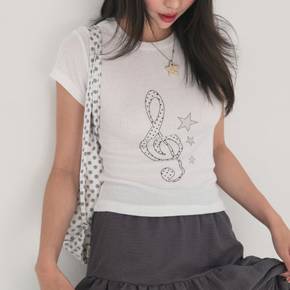 Nakedbyv Graphic Fitted Baby Tee (Pre-order)