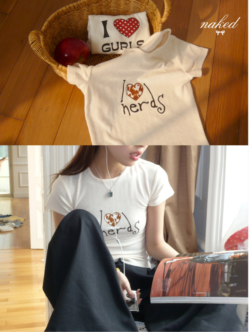 Nakedbyv Graphic Fitted Baby Tee (Pre-order)