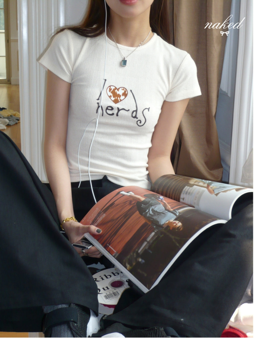 Nakedbyv Graphic Fitted Baby Tee (Pre-order)