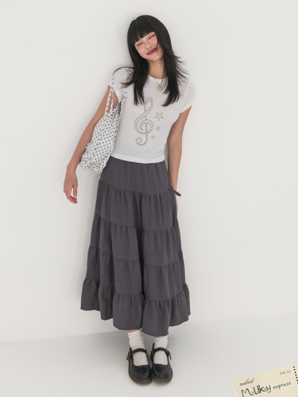 Nakedbyv Graphic Fitted Baby Tee (Pre-order)