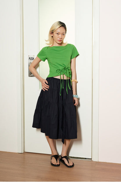 Libe Green Top With Bow Tie Details (Pre-order)