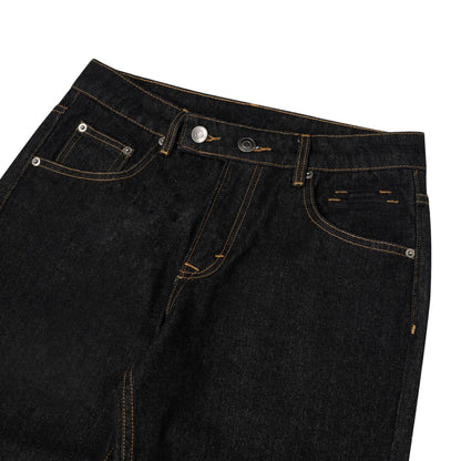 The Beuter Grey Flare Raw Denim Jeans