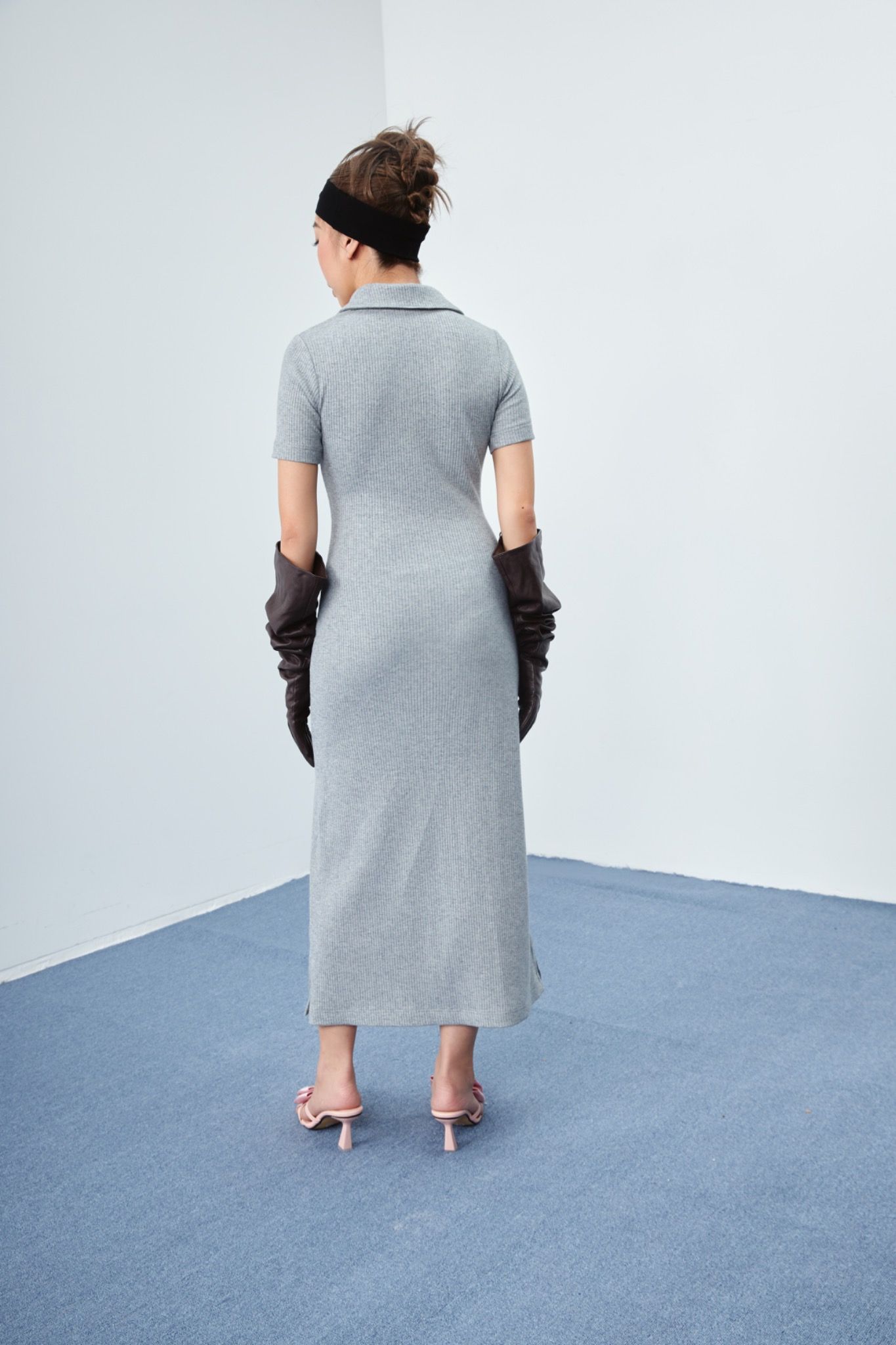 Libe Grey Polo Midi Dress (Pre-order)