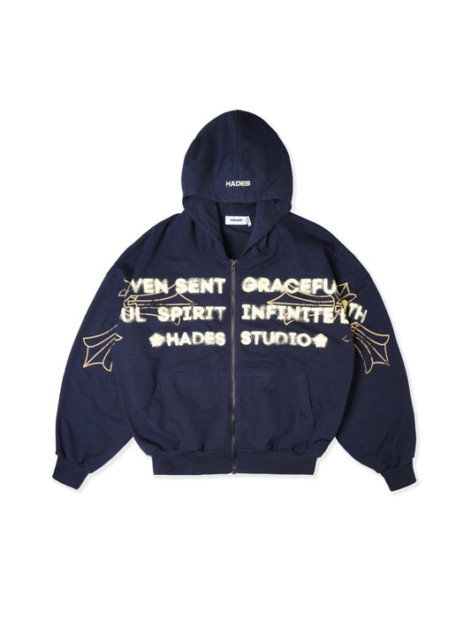 Hades Heaven’S Call Hoodie Zip - Blue Navy