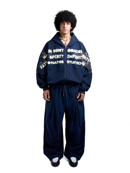 Hades Heaven’S Call Hoodie Zip - Blue Navy