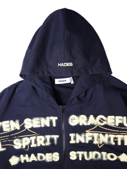 Hades Heaven’S Call Hoodie Zip - Blue Navy
