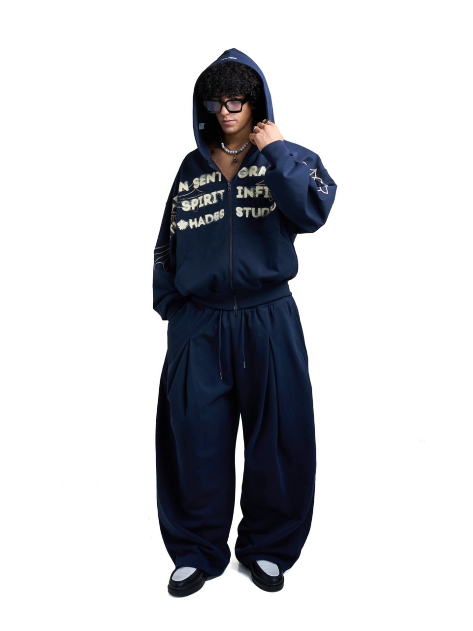 Hades Heaven’S Call Hoodie Zip - Blue Navy