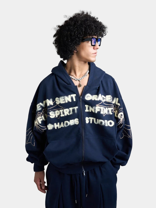 Hades Heaven's Call Hoodie Zip - Blue Navy
