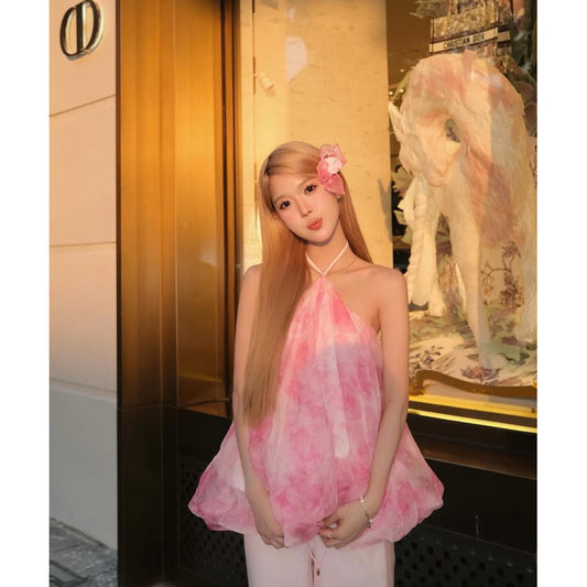 Aguja Hai Thu Pink Organza Dress (Pre-order)