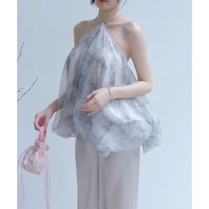 Aguja Hai Thu Gray Organza Dress (Pre-order)