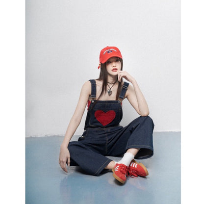 Ours stu Heart Shape Jeans Overalls (Pre-order)