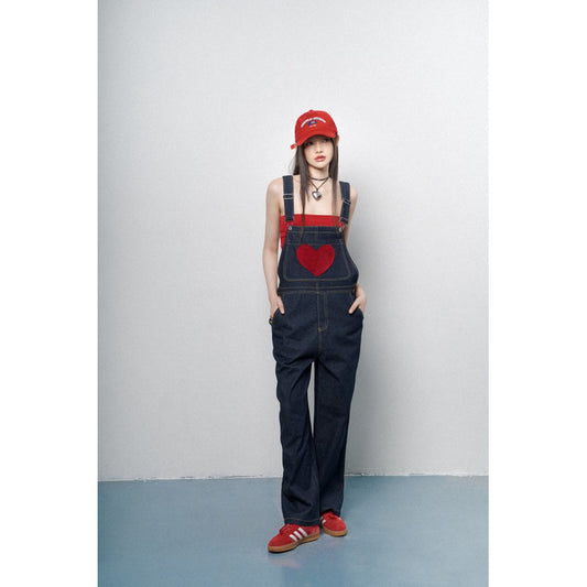 Ours stu Heart Shape Jeans Overalls (Pre-order)