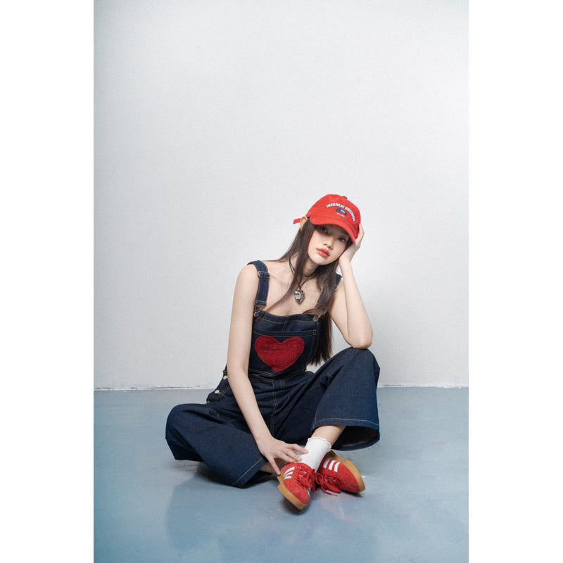 Ours stu Heart Shape Jeans Overalls (Pre-order)