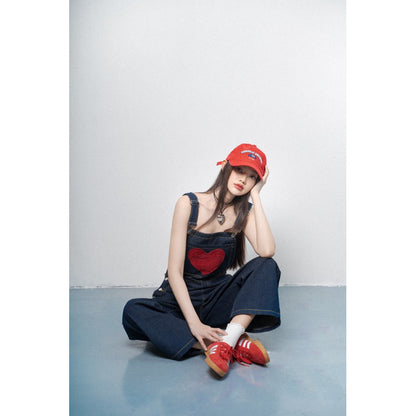 Ours stu Heart Shape Jeans Overalls (Pre-order)