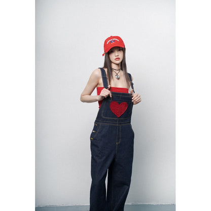 Ours stu Heart Shape Jeans Overalls (Pre-order)