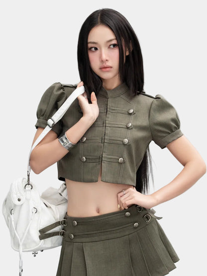 Hoo Design Army Top
