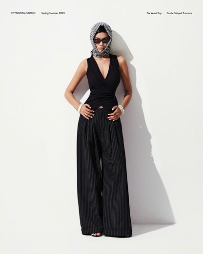 Hypnotism Striped Crude Trousers