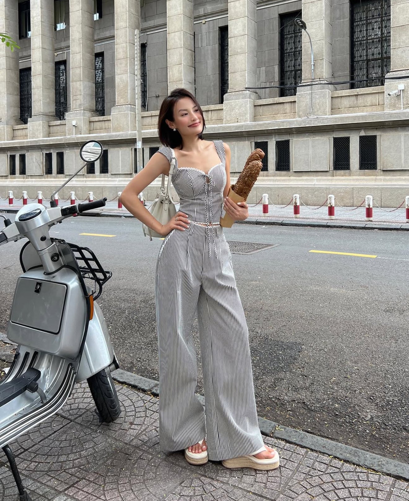 Hoo Design Striped Corset with Pants