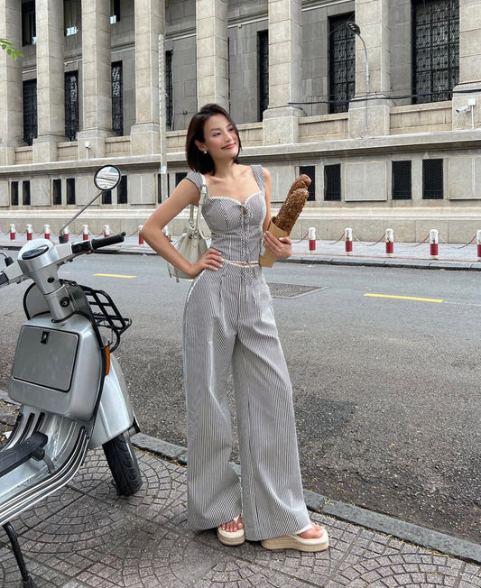 Hoo Design Striped Corset with Pants