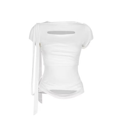 Sagittarius.A+ Graped Strap T-Shirt