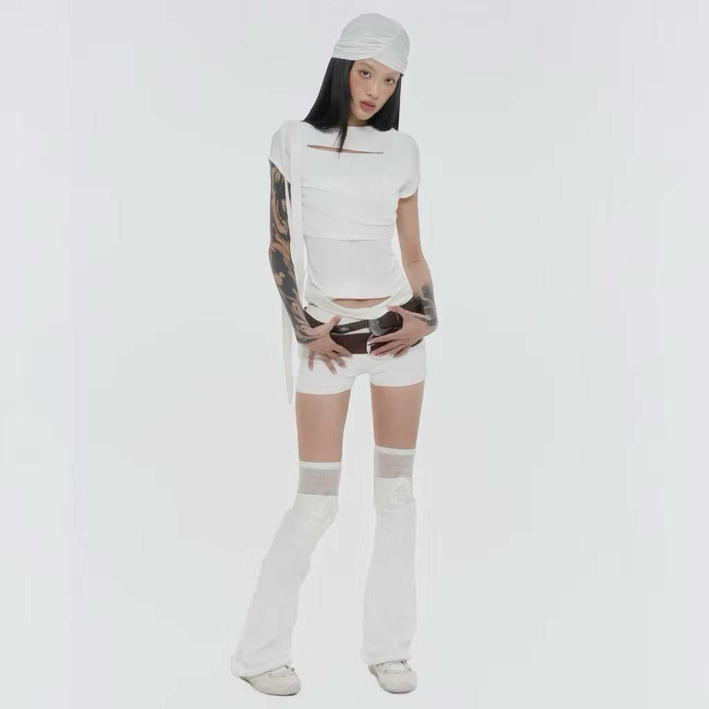 Sagittarius.A+ Graped Strap T-Shirt