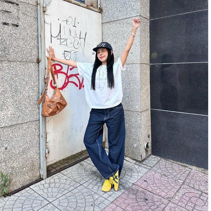 WHOSE Indigo Wide Straight Jeans