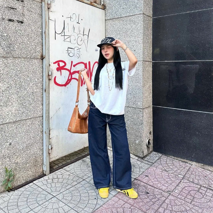 WHOSE Indigo Wide Straight Jeans