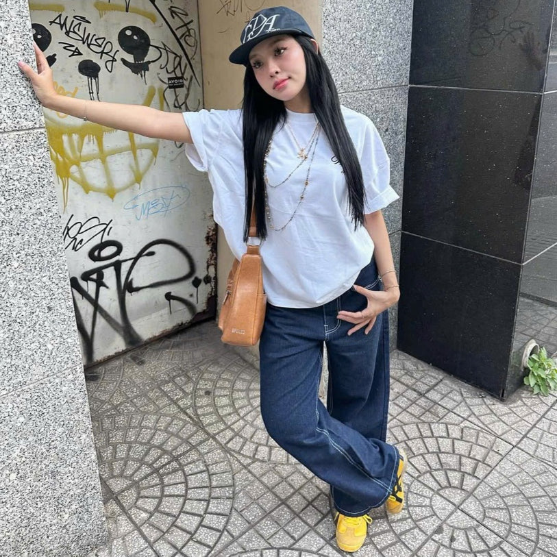 WHOSE Indigo Wide Straight Jeans