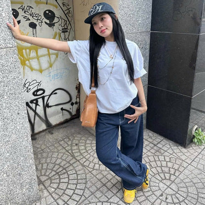 WHOSE Indigo Wide Straight Jeans