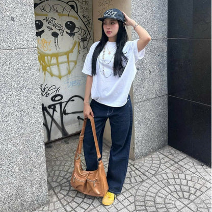 WHOSE Indigo Wide Straight Jeans