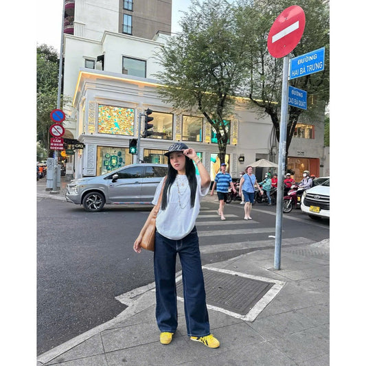 WHOSE Indigo Wide Straight Jeans (Pre-order)