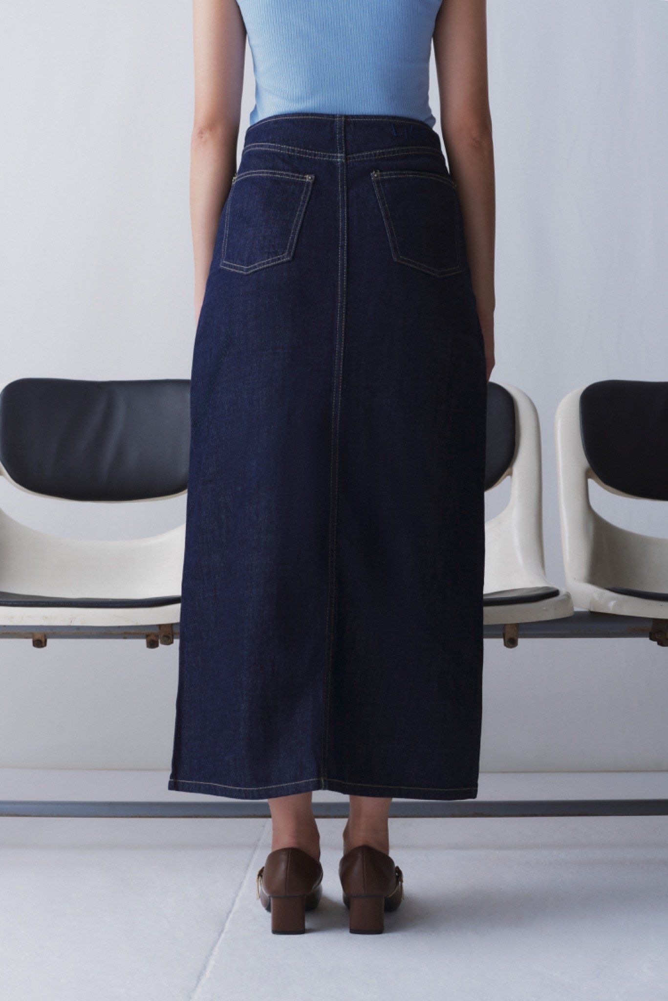Libe Indigo Denim Maxi Skirt (Pre-order)