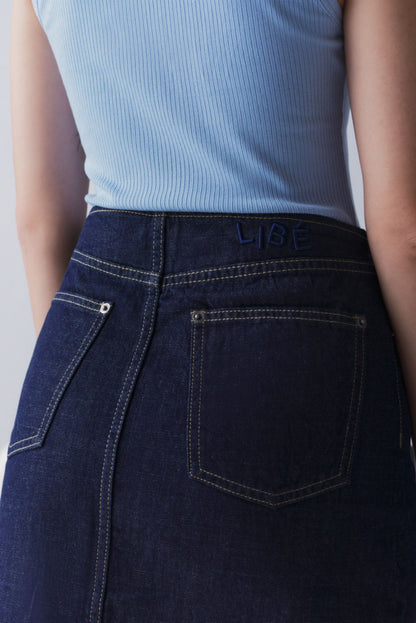 Libe Indigo Denim Maxi Skirt (Pre-order)