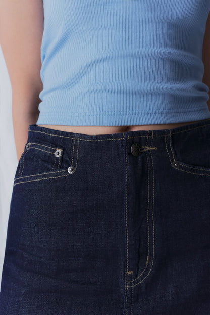 Libe Indigo Denim Maxi Skirt (Pre-order)