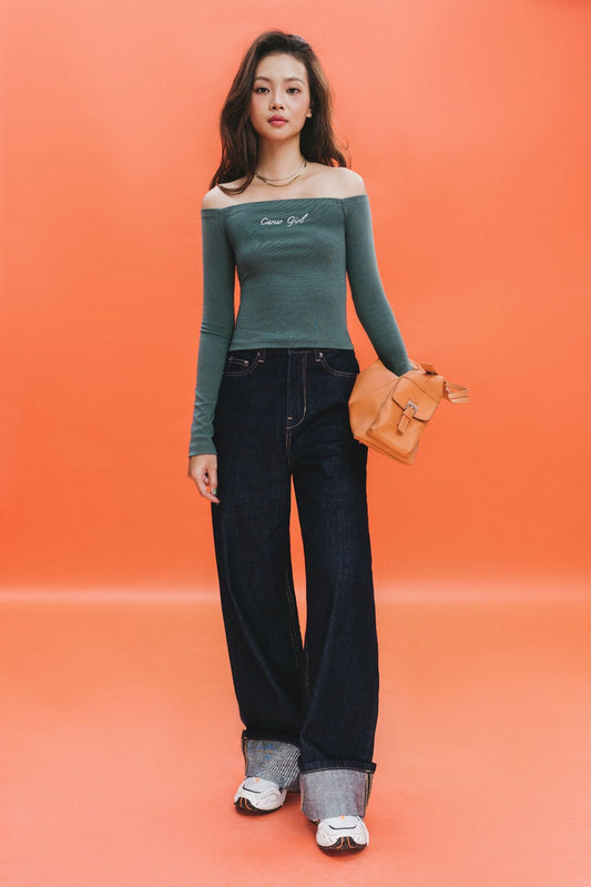 Libe Indigo High Waist Straight Leg Jeans (Pre-order)