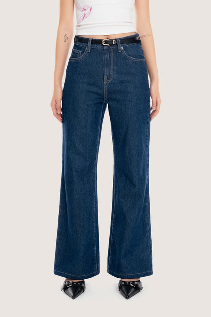 Libe Indigo Mid Rise Flared Jeans (Pre-order)