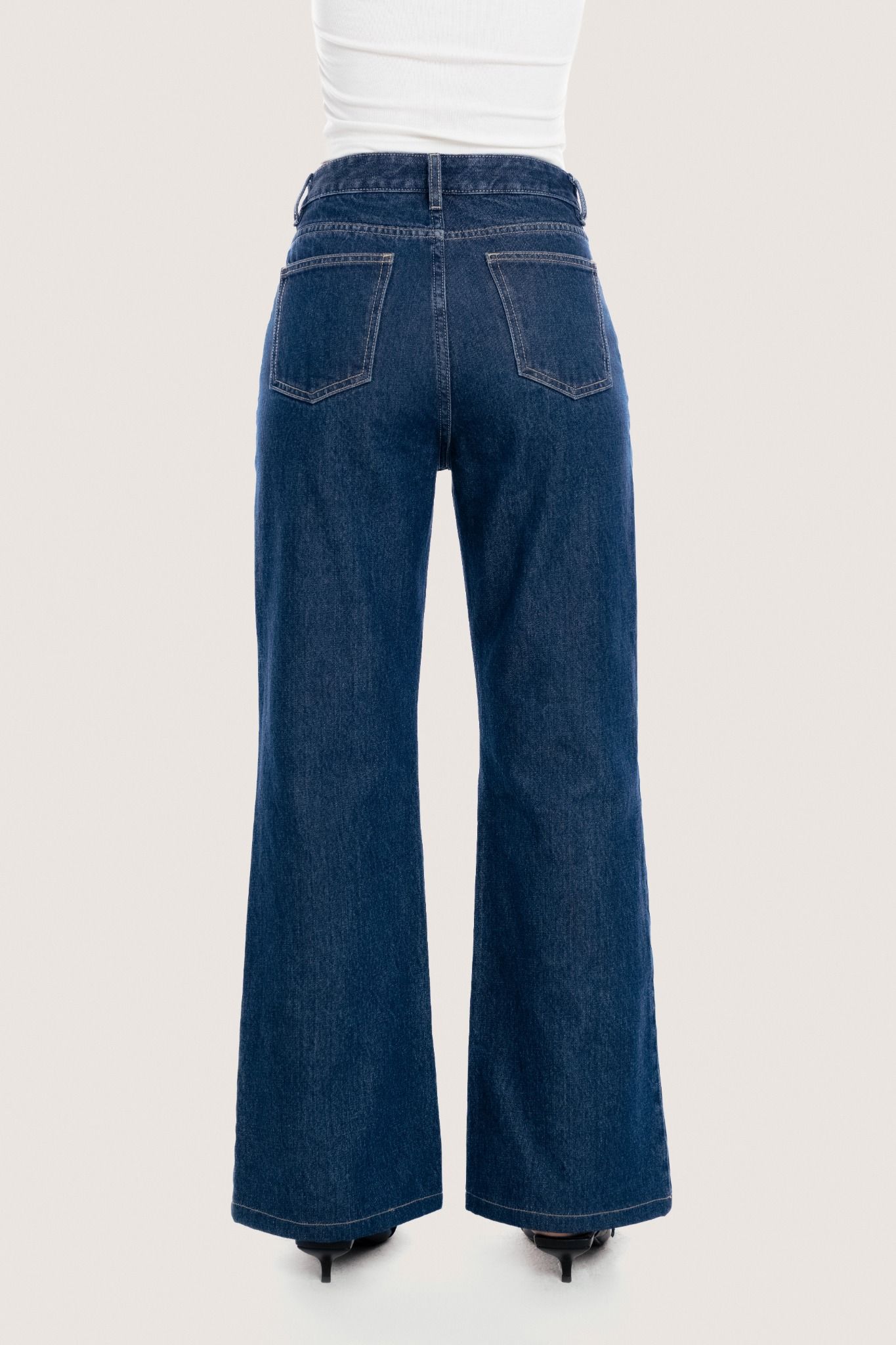 Libe Indigo Mid Rise Flared Jeans (Pre-order)