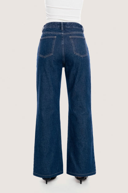Libe Indigo Mid Rise Flared Jeans (Pre-order)
