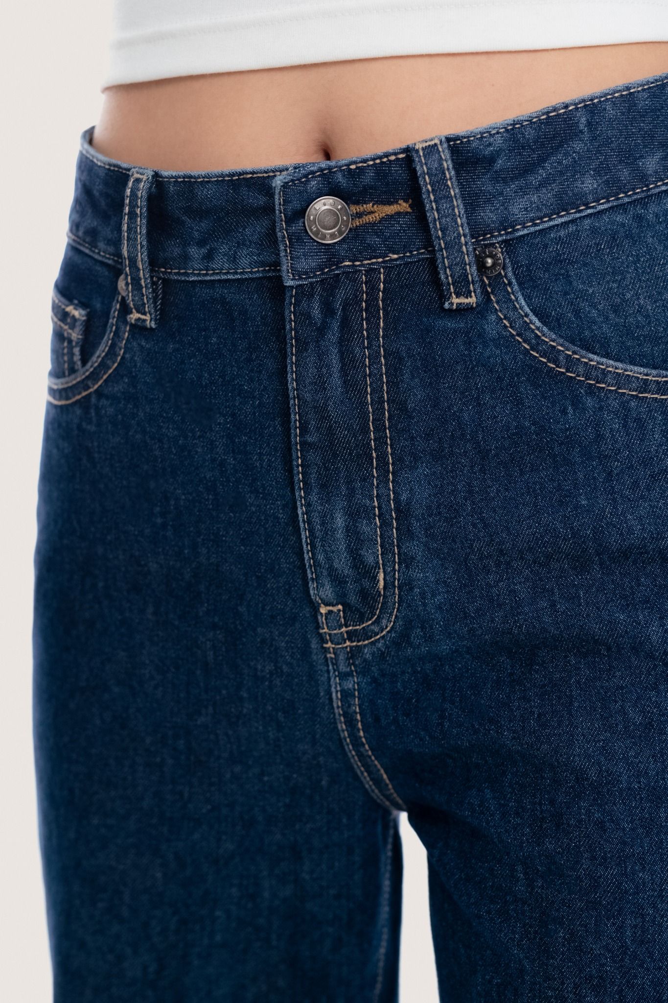 Libe Indigo Mid Rise Flared Jeans (Pre-order)